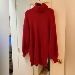 Red sweater dress